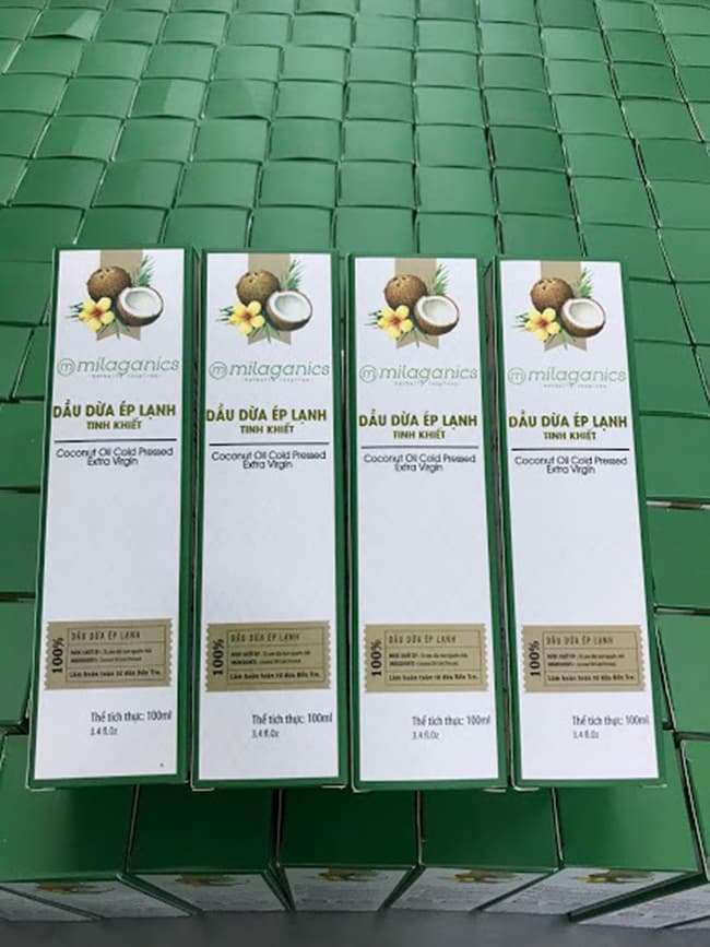 Sản phẩm dàu dừa ép lạnh do Labcos sản xuất.
